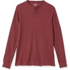 Amazon Essentials Men’s Long Sleeve Waffle Henley Shirt(Burgundy)