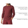 Amazon Essentials Men’s Long Sleeve Waffle Henley Shirt(Burgundy)