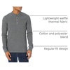Amazon Essentials Men’s Long Sleeve Waffle Henley Shirt(Charcoal)