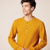 Amazon Essentials Men’s Long Sleeve Waffle Henley Shirt(Gold)