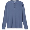 Amazon Essentials Men’s Long Sleeve Waffle Henley Shirt(Indigo)