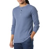 Amazon Essentials Men’s Long Sleeve Waffle Henley Shirt(Indigo)