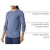 Amazon Essentials Men’s Long Sleeve Waffle Henley Shirt(Indigo)