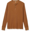 Amazon Essentials Men’s Long Sleeve Waffle Henley Shirt(Light Brown)