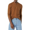 Amazon Essentials Men’s Long Sleeve Waffle Henley Shirt(Light Brown)