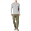 Amazon Essentials Men’s Long Sleeve Waffle Henley Shirt(Light Grey Heather)