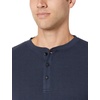Amazon Essentials Men’s Long Sleeve Waffle Henley Shirt(Navy)