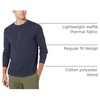 Amazon Essentials Men’s Long Sleeve Waffle Henley Shirt(Navy)