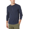 Amazon Essentials Men’s Long Sleeve Waffle Henley Shirt(Navy)