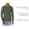 Amazon Essentials Men’s Long Sleeve Waffle Henley Shirt(Olive Heather)