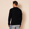 Amazon Essentials Mens Long-Sleeve 100% Cotton Fisherman Cable Crewneck Sweater(Black)