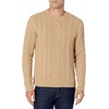 Amazon Essentials Mens Long-Sleeve 100% Cotton Fisherman Cable Crewneck Sweater(Camel)