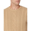 Amazon Essentials Mens Long-Sleeve 100% Cotton Fisherman Cable Crewneck Sweater(Camel)