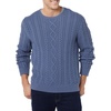 Amazon Essentials Mens Long-Sleeve 100% Cotton Fisherman Cable Crewneck Sweater(Dark Blue)