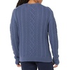 Amazon Essentials Mens Long-Sleeve 100% Cotton Fisherman Cable Crewneck Sweater(Dark Blue)