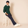 Amazon Essentials Mens Long-Sleeve 100% Cotton Fisherman Cable Crewneck Sweater(Dark Green)