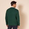 Amazon Essentials Mens Long-Sleeve 100% Cotton Fisherman Cable Crewneck Sweater(Dark Green)
