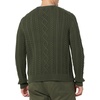 Amazon Essentials Mens Long-Sleeve 100% Cotton Fisherman Cable Crewneck Sweater(Dark Olive)