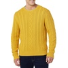 Amazon Essentials Mens Long-Sleeve 100% Cotton Fisherman Cable Crewneck Sweater(Mustard Yellow)