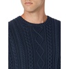 Amazon Essentials Mens Long-Sleeve 100% Cotton Fisherman Cable Crewneck Sweater(Navy)