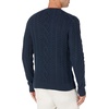Amazon Essentials Mens Long-Sleeve 100% Cotton Fisherman Cable Crewneck Sweater(Navy)