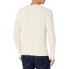 Amazon Essentials Mens Long-Sleeve 100% Cotton Fisherman Cable Crewneck Sweater(Off-white)