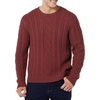 Amazon Essentials Mens Long-Sleeve 100% Cotton Fisherman Cable Crewneck Sweater(Oxblood)