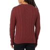 Amazon Essentials Mens Long-Sleeve 100% Cotton Fisherman Cable Crewneck Sweater(Oxblood)