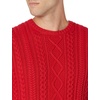 Amazon Essentials Mens Long-Sleeve 100% Cotton Fisherman Cable Crewneck Sweater(Red)