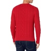 Amazon Essentials Mens Long-Sleeve 100% Cotton Fisherman Cable Crewneck Sweater(Red)