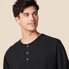 Amazon Essentials Men’s Long-Sleeve Henley Shirt(Black)
