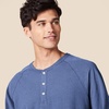 Amazon Essentials Men’s Long-Sleeve Henley Shirt(Blue Heather)