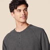 Amazon Essentials Men’s Long-Sleeve Henley Shirt(Charcoal Heather)