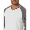 Amazon Essentials Men’s Long-Sleeve Henley Shirt(Light Heather Grey/Charcoal Heather)