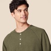 Amazon Essentials Men’s Long-Sleeve Henley Shirt(Olive Heather)