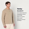 Amazon Essentials Men’s Long-Sleeve Henley Shirt(Taupe)