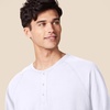 Amazon Essentials Men’s Long-Sleeve Henley Shirt(White)