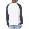 Amazon Essentials Men’s Long-Sleeve Henley Shirt(White/Navy)