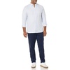 Amazon Essentials Men’s Long-Sleeve Regular-Fit Cotton Thermal Waffle Knit Shirt(Powder Blue Vertical Stripe)