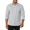 Amazon Essentials Men’s Long-Sleeve Regular-Fit Stretch Poplin Shirt(Dark Navy White Plaid)