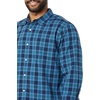 Amazon Essentials Men’s Long-Sleeve Regular-Fit Stretch Poplin Shirt(Green Navy Plaid)