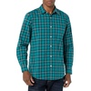 Amazon Essentials Men’s Long-Sleeve Regular-Fit Stretch Poplin Shirt(Green/Gold  Check)