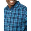 Amazon Essentials Men’s Long-Sleeve Regular-Fit Stretch Poplin Shirt(Indigo Navy Plaid)