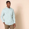 Amazon Essentials Men’s Long-Sleeve Regular-Fit Stretch Poplin Shirt(Light Blue  Bird Print)