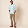 Amazon Essentials Men’s Long-Sleeve Regular-Fit Stretch Poplin Shirt(Light Blue  Bird Print)