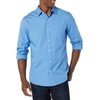 Amazon Essentials Men’s Long-Sleeve Regular-Fit Stretch Poplin Shirt(Light Blue)