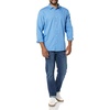 Amazon Essentials Men’s Long-Sleeve Regular-Fit Stretch Poplin Shirt(Light Blue)