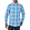 Amazon Essentials Men’s Long-Sleeve Regular-Fit Stretch Poplin Shirt(Light Blue/Indigo  Plaid)