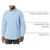 Amazon Essentials Men’s Long-Sleeve Regular-Fit Stretch Poplin Shirt(Light Blue/White  Gingham)