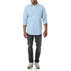 Amazon Essentials Men’s Long-Sleeve Regular-Fit Stretch Poplin Shirt(Light Blue/White  Gingham)